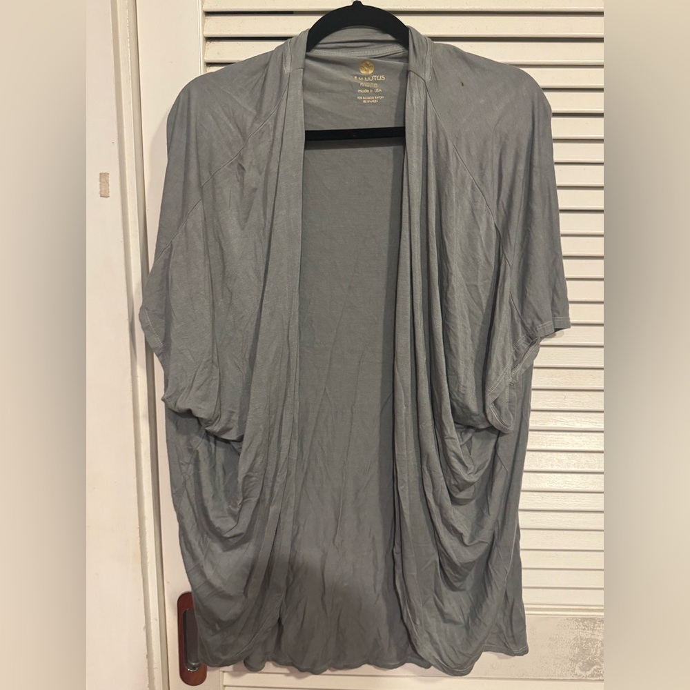 Lily Lotus Gray Drape Blouse